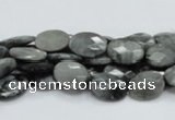 CEE50 15.5 inches 8*10mm faceted oval eagle eye jasper beads