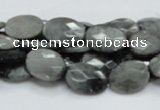 CEE52 15.5 inches 10*14mm faceted oval eagle eye jasper beads