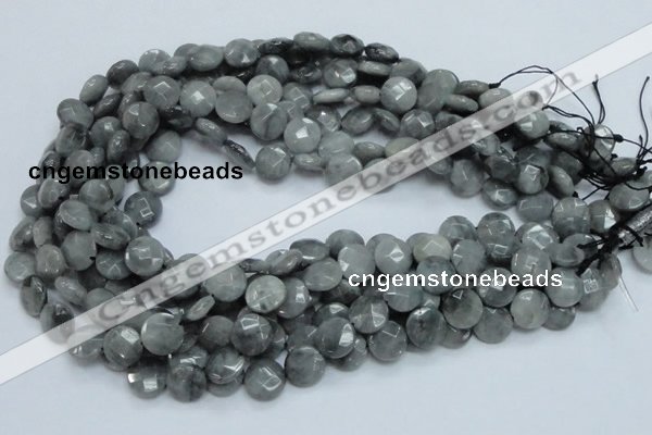 CEE56 15.5 inches 8mm faceted coin eagle eye jasper beads