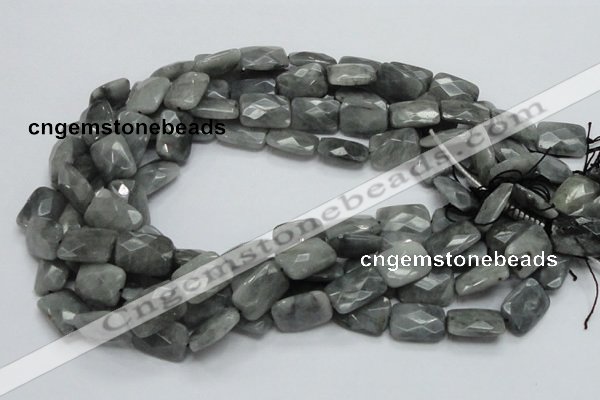 CEE60 15.5 inches 10*14mm faceted rectangle eagle eye jasper beads