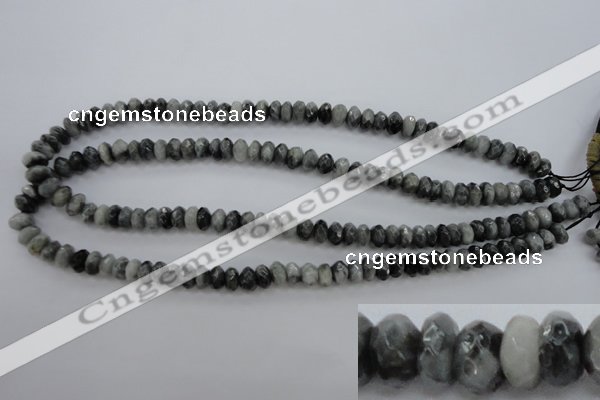 CEE67 15.5 inches 5*8mm faceted rondelle eagle eye jasper beads