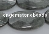 CEE85 15.5 inches 20*40mm faceted oval eagle eye jasper beads