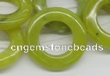 CEJ09 15.5 inches 28*30mm donut lemon jade beads wholesale