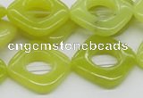 CEJ10 15.5 inches 20*20mm diamond lemon jade beads wholesale