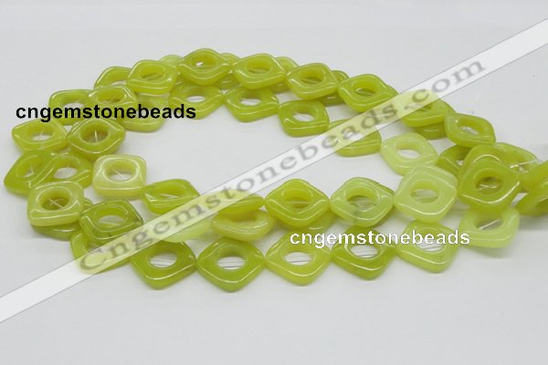 CEJ10 15.5 inches 20*20mm diamond lemon jade beads wholesale