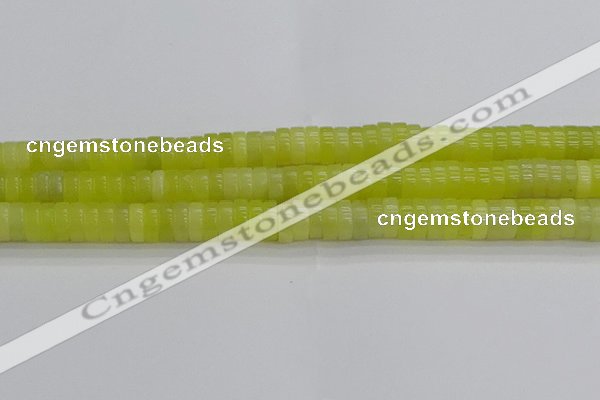 CEJ221 15.5 inches 3*8mm heishi lemon jade beads wholesale