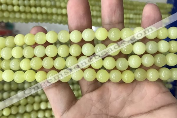 CEJ352 15.5 inches 8mm round lemon jade beads wholesale