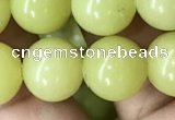 CEJ354 15.5 inches 12mm round lemon jade beads wholesale