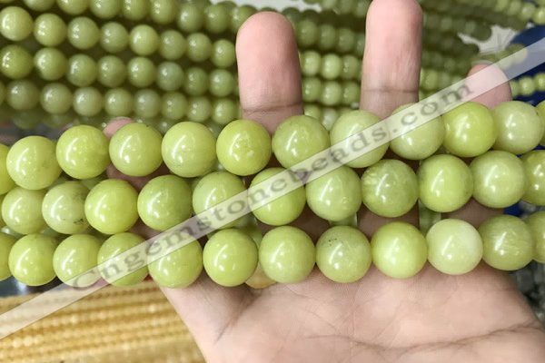 CEJ355 15.5 inches 14mm round lemon jade beads wholesale