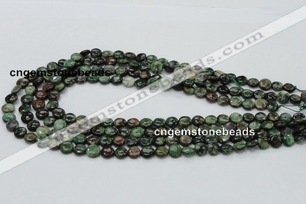 CEM01 15.5 inches 8mm flat round emerald gemstone beads wholesale