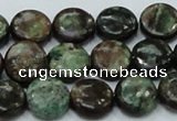 CEM03 15.5 inches 12mm flat round emerald gemstone beads wholesale