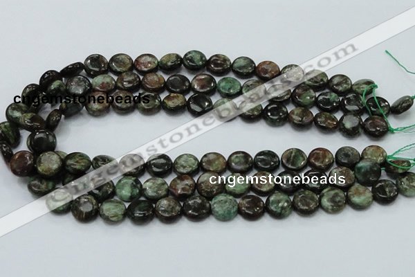 CEM03 15.5 inches 12mm flat round emerald gemstone beads wholesale