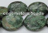 CEM04 15.5 inches 30mm flat round emerald gemstone beads wholesale