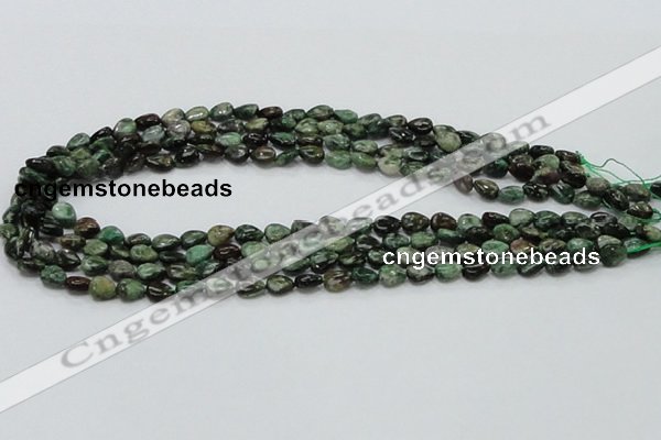 CEM05 15.5 inches 6*8mm flat teardrop emerald gemstone beads