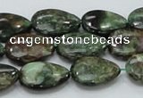 CEM07 15.5 inches 13*18mm flat teardrop emerald gemstone beads