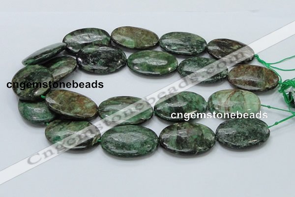 CEM15 15.5 inches 30*40mm oval emerald gemstone beads wholesale