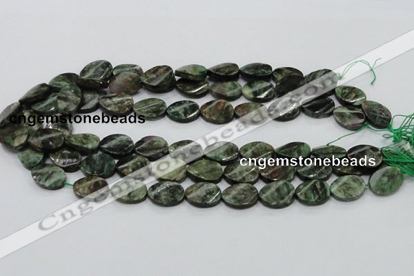 CEM24 15.5 inches 13*18mm twisted oval emerald gemstone beads