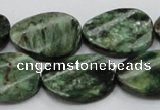 CEM25 15.5 inches 18*25mm twisted oval emerald gemstone beads