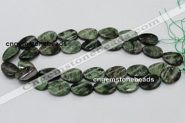 CEM25 15.5 inches 18*25mm twisted oval emerald gemstone beads