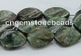 CEM27 15.5 inches 13*18mm twisted teardrop emerald gemstone beads