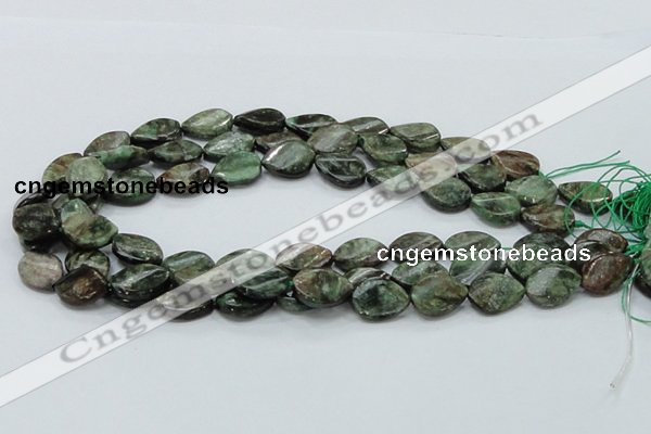 CEM27 15.5 inches 13*18mm twisted teardrop emerald gemstone beads