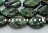 CEM28 15.5 inches 15*20mm twisted teardrop emerald gemstone beads