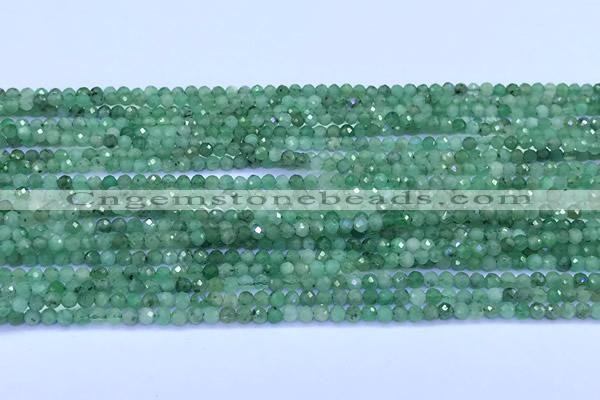 CEM75 15 inches 2mm faceted round emerald beads