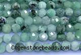 CEM77 15 inches 2mm faceted round emerald beads