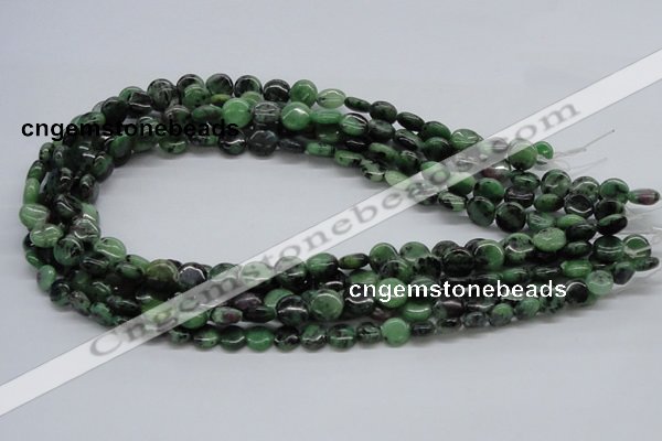 CEP10 15.5 inches 10mm flat round epidote gemstone beads