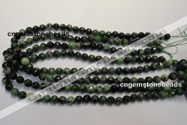 CEP106 15.5 inches 8mm faceted round epidote gemstone beads