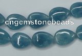 CEQ101 15.5 inches 10*14mm flat teardrop blue sponge quartz beads