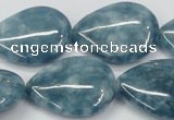 CEQ108 15.5 inches 22*30mm flat teardrop blue sponge quartz beads