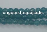 CEQ12 15.5 inches 6mm faceted round blue sponge quartz beads