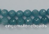 CEQ14 15.5 inches 8mm faceted round blue sponge quartz beads