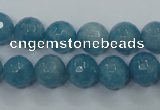 CEQ15 15.5 inches 10mm faceted round blue sponge quartz beads