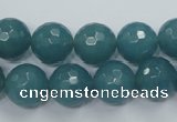 CEQ16 15.5 inches 12mm faceted round blue sponge quartz beads