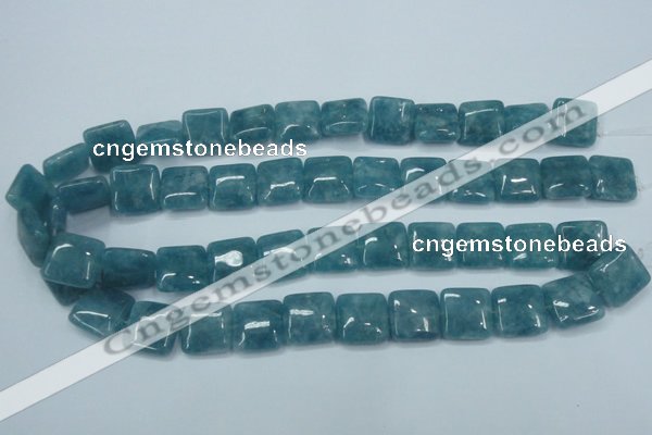 CEQ164 15.5 inches 16*16mm square blue sponge quartz beads