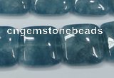 CEQ166 15.5 inches 20*20mm square blue sponge quartz beads