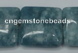 CEQ168 15.5 inches 30*30mm square blue sponge quartz beads