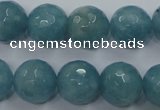 CEQ17 15.5 inches 14mm faceted round blue sponge quartz beads