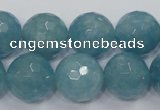 CEQ18 15.5 inches 16mm faceted round blue sponge quartz beads