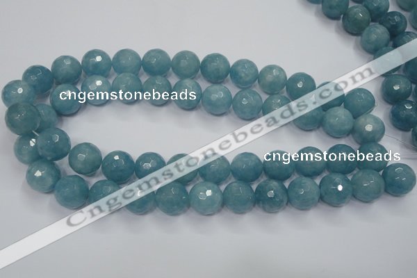 CEQ18 15.5 inches 16mm faceted round blue sponge quartz beads