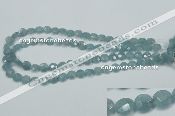 CEQ181 15.5 inches 10mm faceted coin blue sponge quartz beads