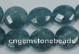 CEQ184 15.5 inches 16mm faceted coin blue sponge quartz beads