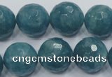 CEQ19 15.5 inches 18mm faceted round blue sponge quartz beads