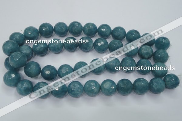 CEQ19 15.5 inches 18mm faceted round blue sponge quartz beads