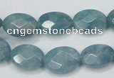 CEQ192 15.5 inches 12*16mm faceted oval blue sponge quartz beads