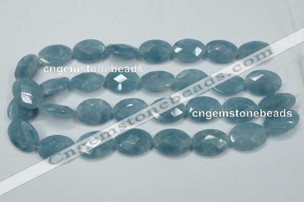 CEQ195 15.5 inches 18*25mm faceted oval blue sponge quartz beads