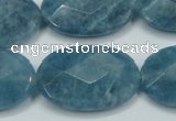 CEQ196 15.5 inches 20*30mm faceted oval blue sponge quartz beads