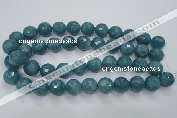 CEQ20 15.5 inches 20mm faceted round blue sponge quartz beads